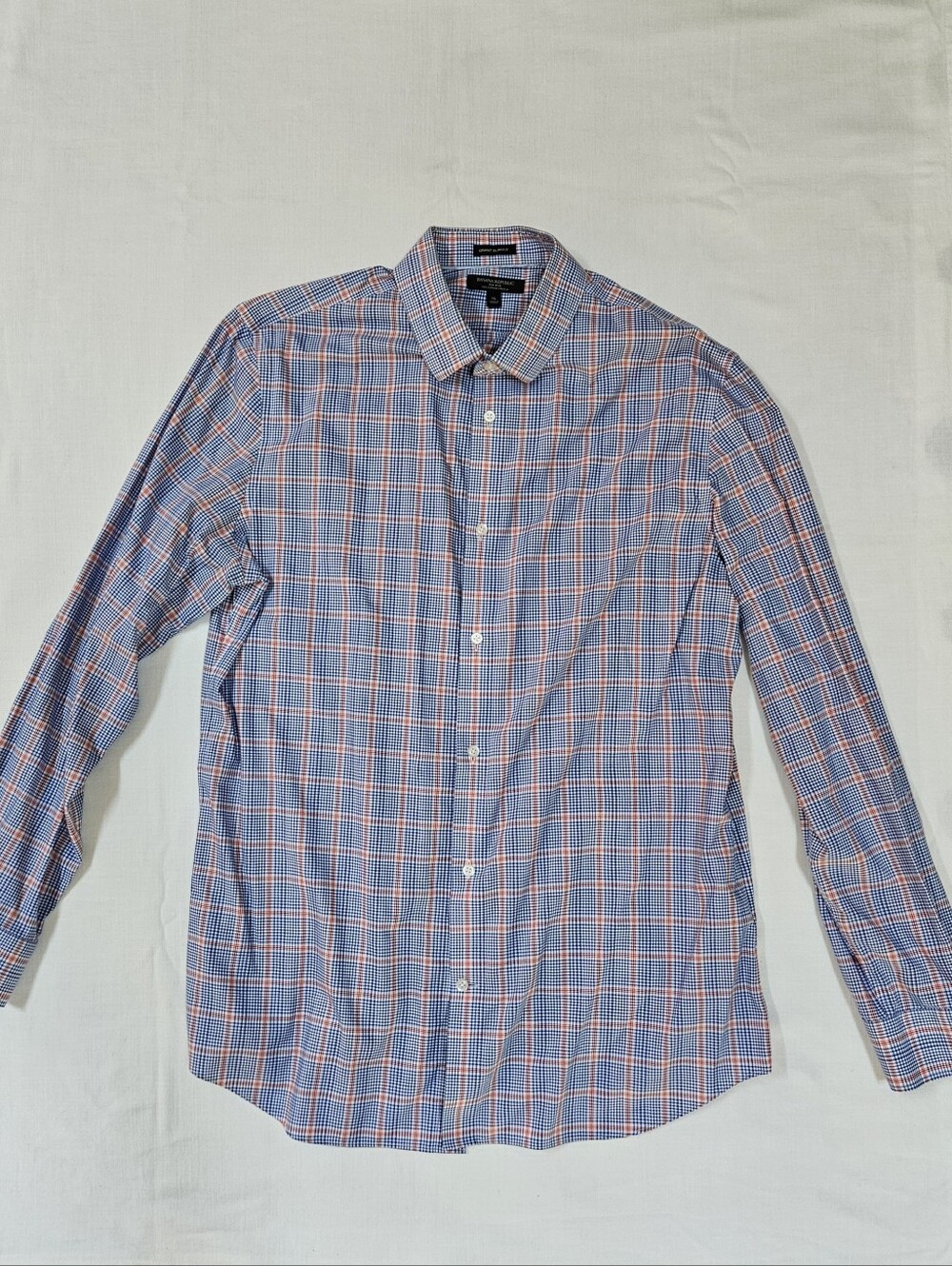 Men's Blue Plaid Button-Up Shirt